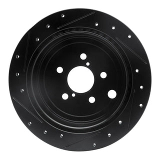 R1 10-25 ScIon FR-S Rear Right Drilled & Slotted Black Brake Rotor