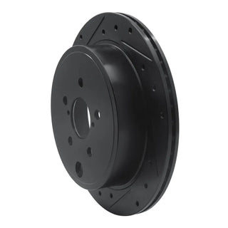 R1 10-25 ScIon FR-S Rear Left Drilled & Slotted Black Brake Rotor