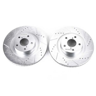 PowerStop Front Drilled & Slotted Rotors: Fits Subaru BRZ 13-24, Toyota 86 & GR86 22-24