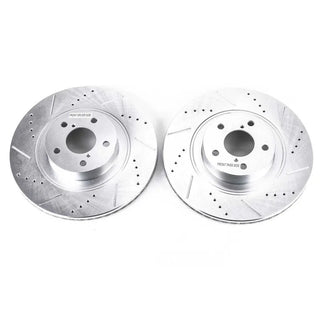 PowerStop Front Drilled & Slotted Rotors: Fits Subaru BRZ 13-24, Toyota 86 & GR86 22-24