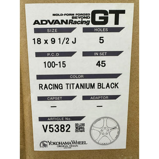 Advan GT / Titanium Black | 18x9.5 | 5x100 | +45mm Offset