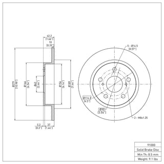 DFC 11-16 Scion TC Rear Brake Rotor