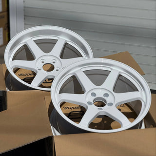 Volk Racing TE37SL / Dash White | 19x9.5 | 19x10.5 | 5x112 | +22mm | +35mm Offset