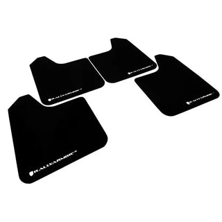 Rally Armor Universal Mudflaps: Fits Most Models Black Urethane White Logo