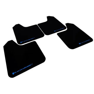 Rally Armor Universal Mudflaps: Fits Most Models Black Urethane Blue Logo