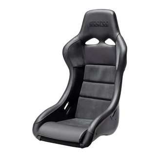 Sparco QRT-Performance Fixed Back Seat: Fits Most Models Black Leather w/ Alcantara
