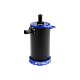 Mishimoto Universal Baffled Oil Catch Can: Fits Most Models Black w/ Blue Insert