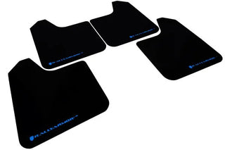 Rally Armor Universal Mudflaps: Fits Most Models Black Urethane Blue Logo