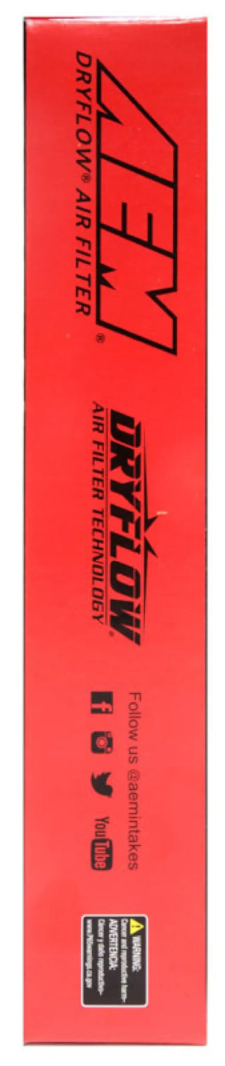 AEM Induction DryFlow Air Filter: Subaru BRZ (17-24), Toyota 86 (17-20) & Toyota GR86 (22-24)