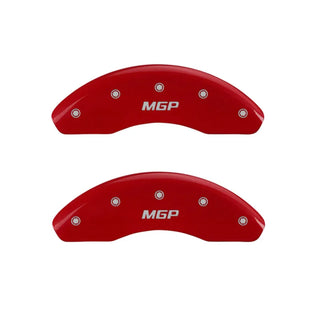 MGP Caliper Covers (FRONT): Fits Most 04-06 Scion xA & xB with Red Finish & Silver Logo