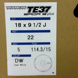 Volk Racing TE37 SAGA S-PLUS / Dash White | 18x9.5 | 5x114.3 | +22mm Offset