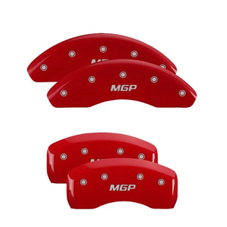 MGP Caliper Covers (FRONT AND REAR): Scion tC 2005 - 2010 w/ Red Finish Silver Ch