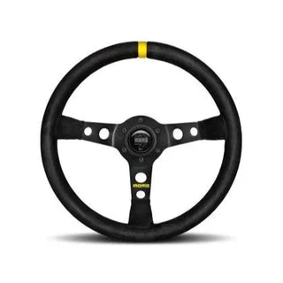 Momo MOD07 Steering Wheel: Fits Most Models Black Suede/Black Spokes/1 Stripe