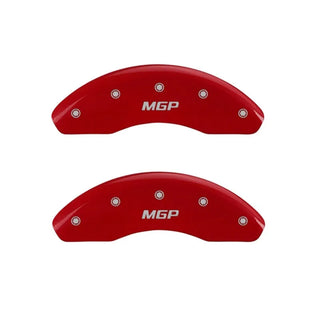 MGP Caliper Covers (FRONT): Scion iQ 2012 - 2015 w/ Red Finish Silver Engraved