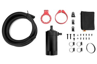 Mishimoto Universal Oil Catch Can: Fits Most Models Black w/ Red Insert