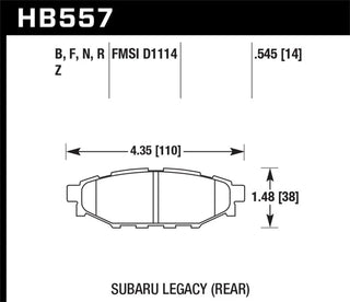 Hawk Performance 08 WRX Brake Pads (FRONT): Subaru BRZ (13-15)