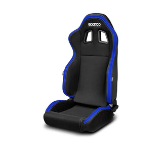Sparco Reclining Bucket Seat (BLACK W/ BLUE): Fits Most Models