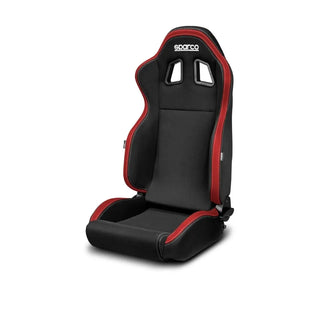 Sparco R100 Reclining Bucket Seat Black w/ Red Trim: Fits Most Models w/ Red Trim