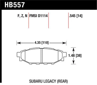 Hawk Performance 08 WRX Brake Pads (REAR): Subaru BRZ (13-15)