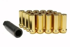 Project Kics Heptagon Lug Nuts: Most Subaru Models 12x1.25 42mm Closed Ended Gold