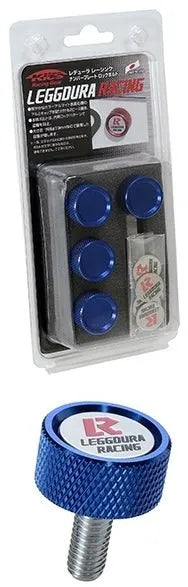 Project Kics Leggdura License Plate Lock Bolt Set Blue: Fits Most Models