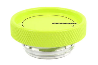Perrin Performance Oil Cap Round Style Neon Yellow: Most Subaru Models
