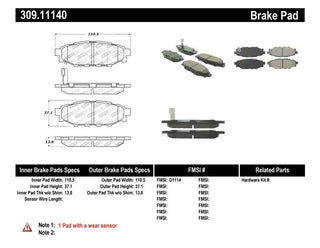 StopTech Street Touring Rear Brake Pads: Scion FRS (13-16), Subaru BRZ (13-20) & Toyota 86 (17-20)