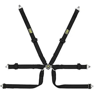 OMP Technica Prototype 6 Point Harness 2" Pull Up Black: Fits Most Models