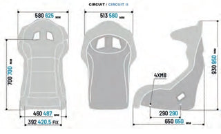 Sparco Circuit II QRT Fixed Back Racing Seat: Fits Most Models