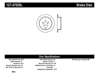 Stoptech Slotted and Drilled Rotor (REAR): Subaru BRZ 2013 - 2016