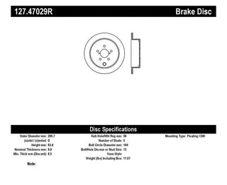 Stoptech Drilled & Slotted Rotor (REAR): Subaru BRZ (13-16)