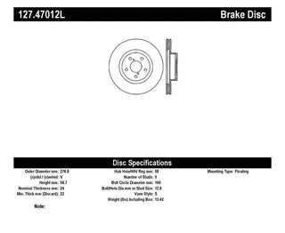 Stoptech Sport Brake Rotor: Subaru BRZ (13-16) Drilled & Slotted