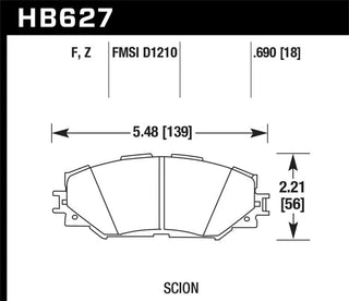 Hawk HPS 5.0 Front Brake Pads: Scion xB (08-15) & xD (08-14)