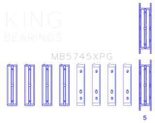 King Engine Bearings Performance Tri-Metal Main Bearing Set w/ pMax Black Coating: Subaru BRZ (13-22) & Toyota 86 (17-20)