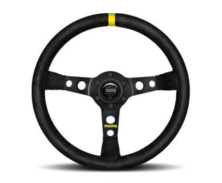 Momo MOD07 Steering Wheel: Fits Most Models Black Suede/Black Spokes/1 Stripe