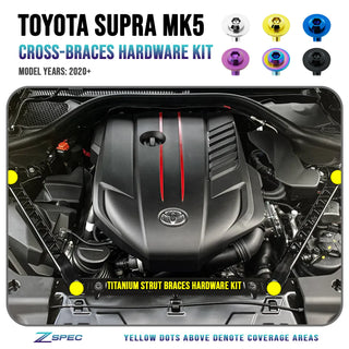 ZSPEC Titanium Front Strut Cross-Braces Fasteners Kit for 2020+ Toyota GR Supra MKV A90