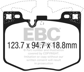 EBC Yellowstuff Front Brake Pads: Toyota GR Supra 3.0L 2020 - 2026