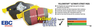 EBC Yellowstuff Front Brake Pads: Toyota GR Supra 3.0L 2020 - 2026
