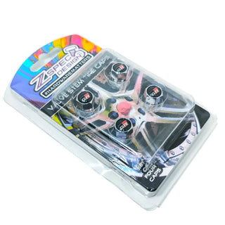 ZSPEC Design Chrome Valve Stem Tire Caps "GR" Style - Fits 2020-2026 Toyota GR Supra, 2023-2026 Toyota GR Corolla - Set of 4