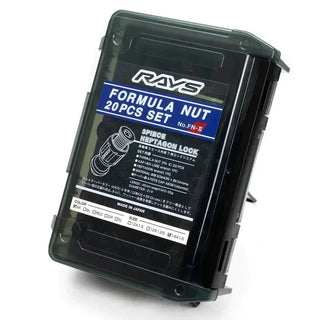 RAYS Formula Nut FN-II Lock and Nut Set: Multiple Subaru Fitments w/ Black Accent