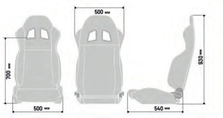 Sparco Reclining Bucket Seat (BLACK W/ BLUE): Fits Most Models