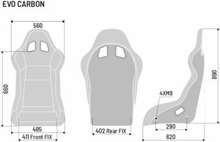 Sparco Evo QRT Performance Fixed Back Racing Seat (BLACK) w/ Carbon Fiber Shell