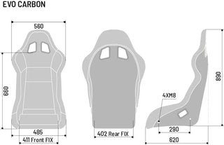 Sparco Evo Carbon Racing Seat: Fits Most Models w/ Carbon Fiber Shell
