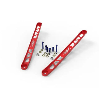 aFe CONTROL Stainless Steel Front Suspension Strut Brace (FRONT): Toyota GR Supra (20-24) Burnt Blue Bolts