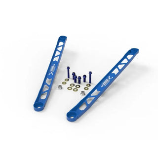 aFe Stainless Steel Front Suspension Strut Brace (FRONT): Toyota GR Supra (20-24) Burnt Blue Bolts