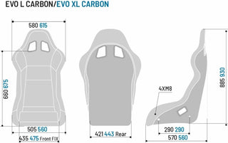 Sparco Evo L Performance Fixed Back Racing Seat (BLACK) w/ Carbon Fiber Shell: Fits Most Models