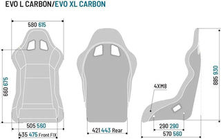 Sparco Evo XL Racing Seat (FIXED BACK) w/ Carbon Fiber Shell