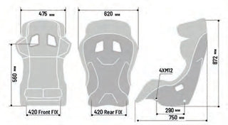 Sparco ADV XT Racing Seat: Fits Most Models w/ Carbon Fiber Shell