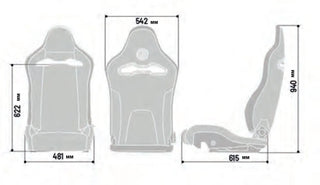 Sparco SPX Reclining Bucket Seat (LEFT): Black w/ Gray Stitching, Matte Carbon Shell