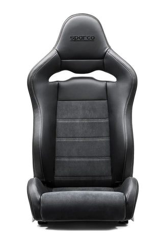 Sparco SPX Reclining Bucket Seat (RIGHT): Black w/ Gray Stitching, Matte Carbon Shell